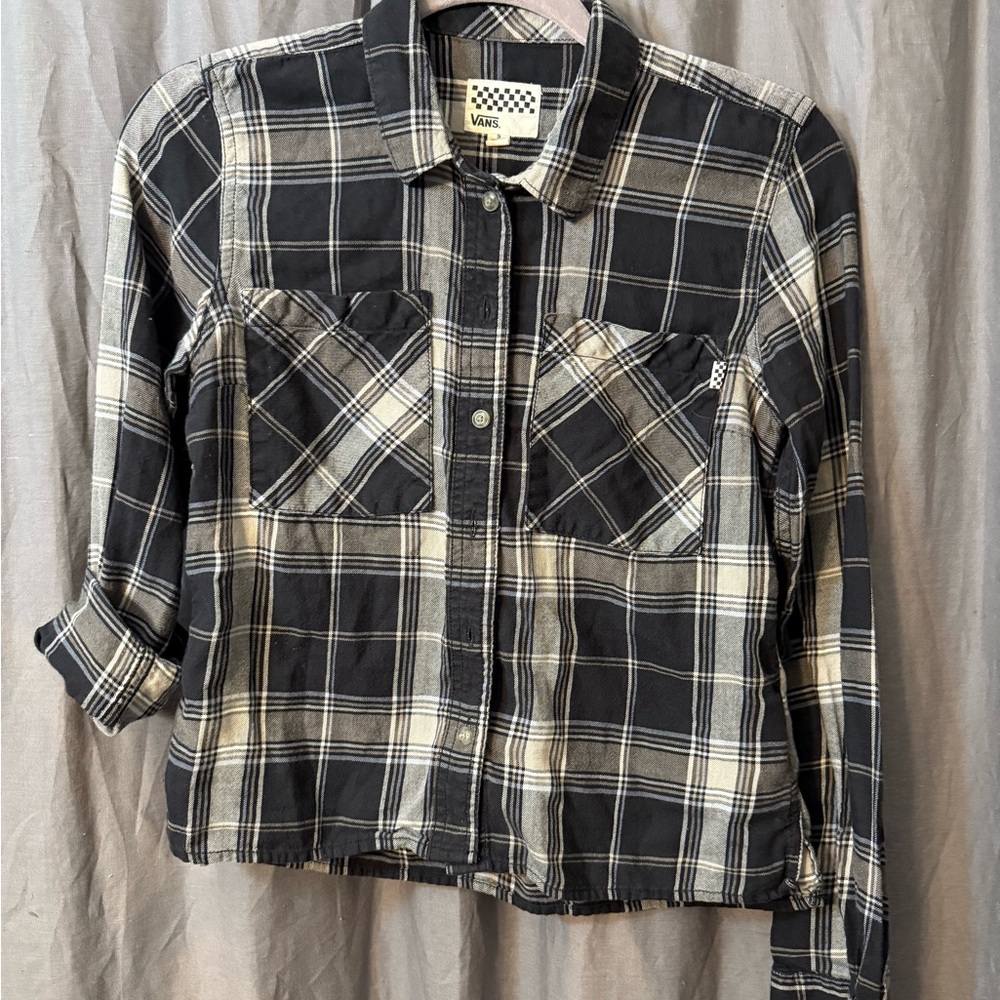 Vans women’s grunge, punk, skater y2k cropped plaid
